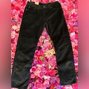 Levi's Womens 31x30 Black Corduroy Jeans Pants Mid Rise NWT